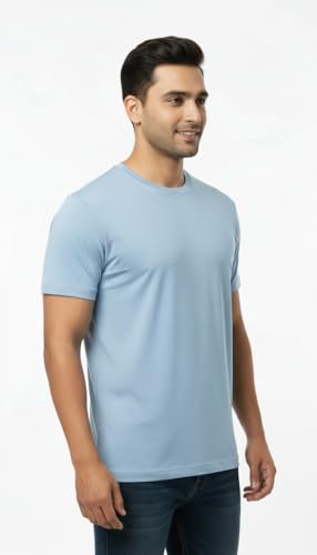 Image of Men's 100% Supima Cotton Crew Neck T-Shirt - Classic Slim Fit, Ultra-Soft Breathable Fabric, Short Sleeve Solid Tee