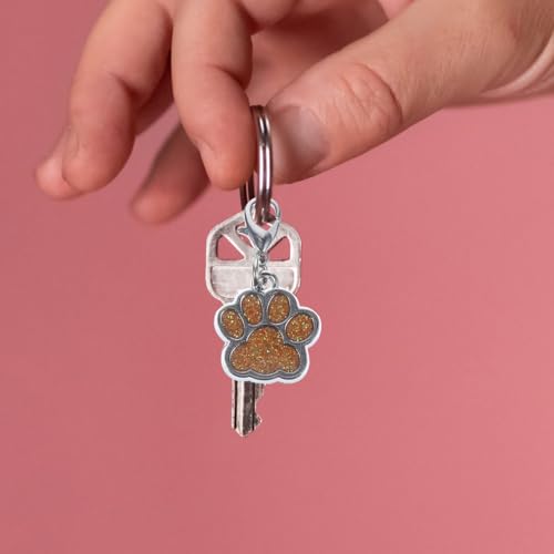 Milisten 10 Stück Katze Hund Pfote Emaille Charms Anhänger mit Karabiner Schlüsselkette Glitzer Schmuck Erkenntnisse für DIY Schmuck Herstellung Halskette Armband