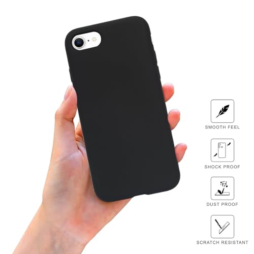 Image of SPRIG Compatible with iPhone SE 2022 Premium SilkTone Back Cover Drop Tested Shock Proof Mobile Case for Men, Women, Boys and Girls with Camera Protection (Black)