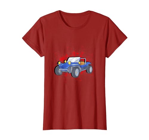 Image of Dune Buggy Graphic Beach RC Car Truck Graphic Men Women Kids T-Shirt, Women, Cranberry Red, XX-Large
