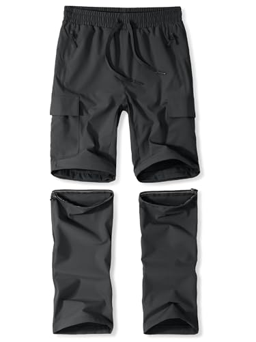 Image of Boys Convertible Hiking Pants Kids Zip Off Scout Pants Youth Teen Boy Quick Dry Outdoor Fishing Waterproof Lightweight 4-18Y