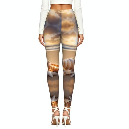 Pantalones de yoga premium con estampado de conchas y ajuste anatómico 2