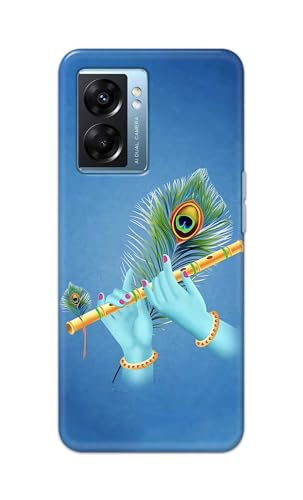 Image of PRINTFIDAA Printed Hard Back Cover Case for Oppo A57 5G | Oppo A77 5G | Oppo K10 5G | Realme Narzo 50 5G Back Cover (Flute in Krishna Hands) -112