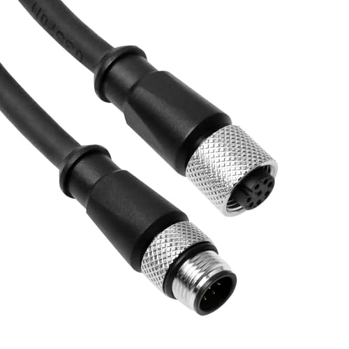 Cable Sensor Actuador Cat6a M12 A-Code 8 Pin 1 m miniatura 1