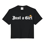 Just A Girl Gothic Blackletter Typography Design Comfort Colors Crop Top
