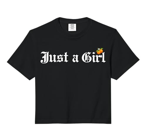 Just A Girl Gothic Blackletter Typography Design Comfort Colors Crop Top