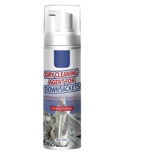 Down Jacket Foam Dry Cleaner,Dry Cleaning Agent For Down Jackets,Dry Foam Cleaner Stain Remover,Dry Cleaning Agent,Dry Foam Cleaner for Clothes,Leave-In Laundry Foam Cleaners,200ml