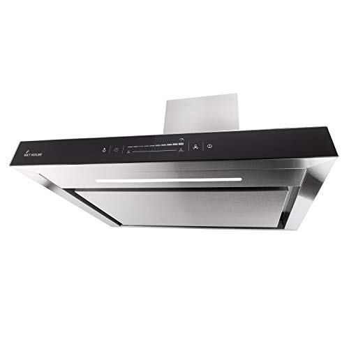 Afzuigkap 90 cm/Muur Afzuigkap/roestvrij staal/zwart glas/WiFi/automatische uitschakeling/Aanraakbediening / FLAT9005ED - Image 3