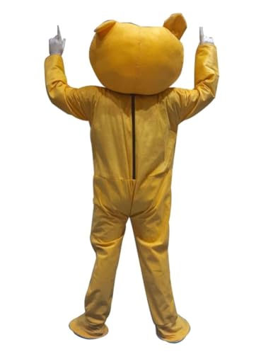 Image of BookMyCostume Fleece Buy Funny Yellow Prank Bear Mascot Costume For Instagram Youtube Videos Making & Events | Adults | Full Size