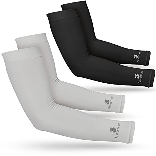 Image of SportsTrail Cooling Arm Sleeves for Men & Women - Breathable, UV Sun Protection, Sports Arm Sleeves for Women, Men & Youth
