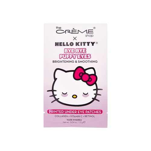 The Crème Shop Hello Kitty Bye Bye Puffy Eyes Under Eye Patches, Korean Eye Mask - 3 Pairs
