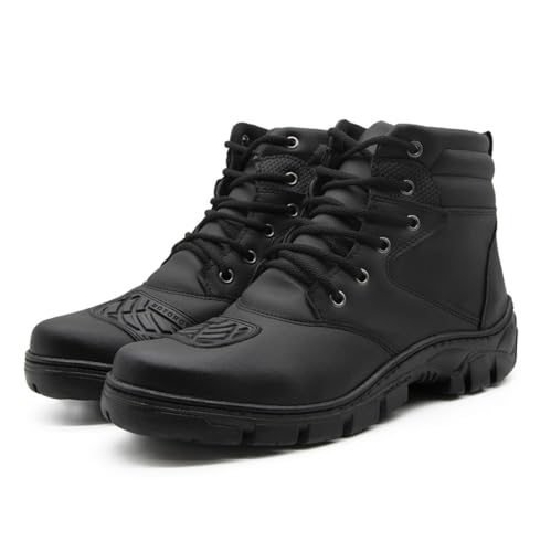 Bota Motoqueiro Impermeavel Masculina Cano Curto Em Couro Confortável Para Trabalhar Corridas Frio M