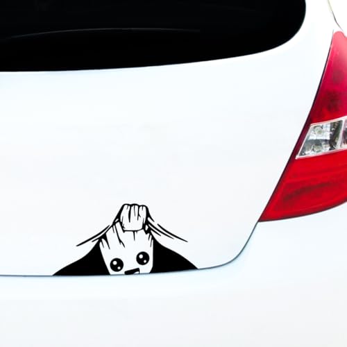 Cute Baby Groot Peeking Car Sticker, Groot Car Sticker Decal, Novelty Bumper Window Sticker for Cars, Vans, Bikes, Scooters, Camper, Caravan, Waterproof (160mm x 80mm (LxH))