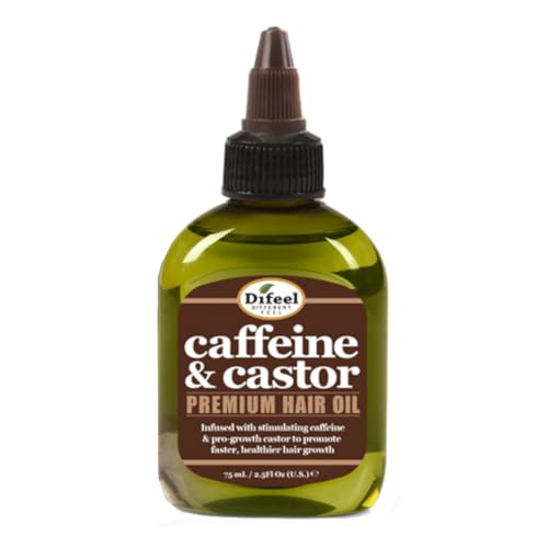 Difeel Caffeine & Castor Premium Hair Oil for Faster Hair Growth 2.5 oz.