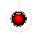 CafePress HAL 9000 Eye Round 4" MDF Holiday Ornament