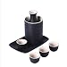 Produktbild Japanischer Stil Keramik Sake, Der Geschenkset Mit Wärmer Kaltem Warmen Shochu-Tee-Wasser Zisha-Weingläser Set Mit Lila Lehmwärmer-Topf Familien- Und,Schwarz