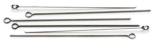 RSVP Endurance 12" Stainless Steel BBQ Meat Vegetable Kabob Skewers - Set Of 6