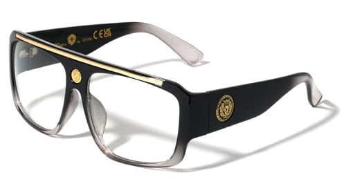 Image of Lion Head Flat Top Hip Hop Rapper Retro Bold Sunglasses