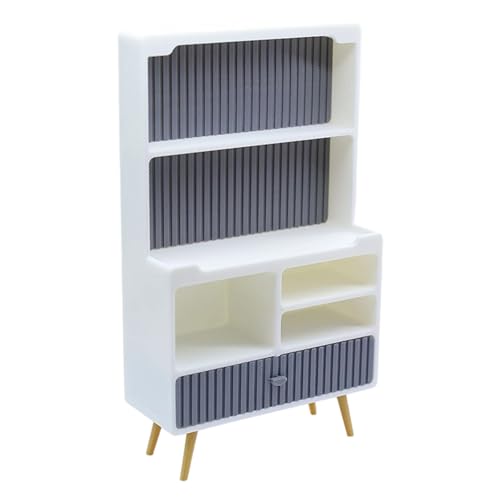 Dollhouses Accessoires Weiße Schränke Miniatur Küche Sideboard 1/12 Skala Realistische Display Möbelmodell Miniatur Sideboard Für Puppenhäuser