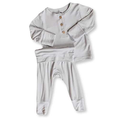 OLLIE'S DAY- Bamboo Pajamas Two Piece Set | (Gray) New Born 0Months