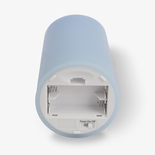 Image of Luminara Flameless LED Battery Operated Flickering Pillar Moving Flame Candles (Airy Blue, 3 inch x 6.5 inch)