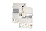 Ahenque Set of 2 Linen Cotton Blend Premium Quality, Long Tea Towel Natural in Color and...