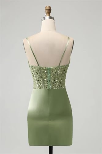 Satin Homecoming Dresses for Teens Short Sequin Prom Dress Sweetheart Mermaid Cocktail Party Gowns3