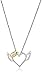 Sterling Silver and 14k Yellow Gold Diamond Winged Halo Heart Pendant Necklace, 18"