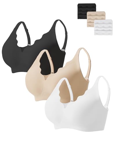 Image of Vinfact Plunge Jelly Bras for Women No Underwire Wireless Lift Full Coverage T Shirt Everyday Sleep Bra