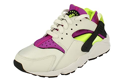 Nike Femmes Air Huarache Running Trainers DH4439 Sneakers Chaussures (UK 5.5 US 8 EU 39, White Neon Yellow Magenta 101)
