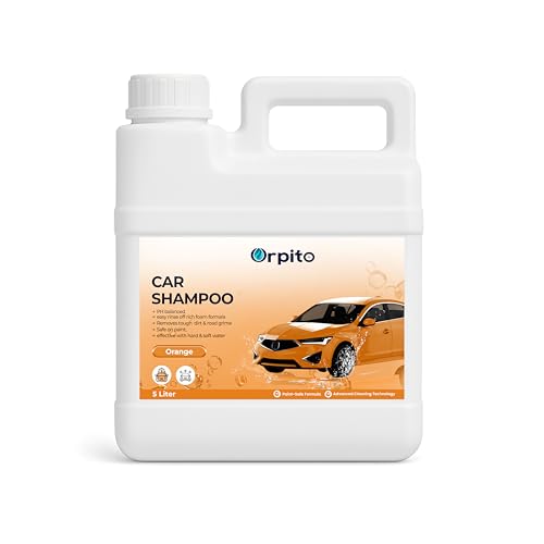 Image of Car Shampoo 5L Multi Fragrance | High Foam Car Wash Liquid | Deep Cleaning Formula | pH Neutral Paint Safe | Removes Dust & Grime | Glossy Finish Wash (1, orange)