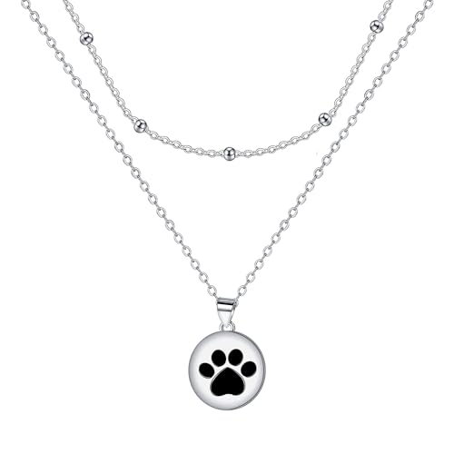 J.MUEN Hundepfote Geschenke 925 Sterling Silber Halskette Geburtstag Weihnachten Schmuck Geschenke für für Schwester Frauen Mädchen