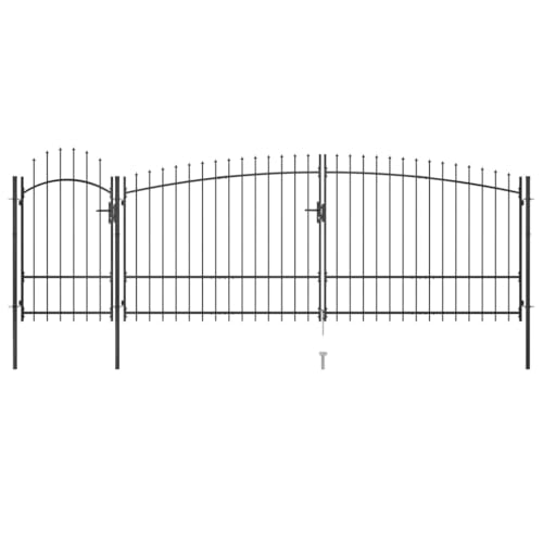 Générique Portail de clôture de Jardin avec Dessus en Lance 5x2,25 m Noir,Portillons,49.1KG-146325