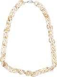 NUR ONLY Modeschmuck Kette Damen beige marmoriert