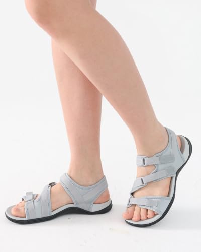 Image of UBFEN Womens Hiking Water Sport Sandals with Arch Support | 3 Adjustable Straps, Cushioned Footbed, Non-Slip, Comfortable Walking for Athletic Outdoor Summer Beach