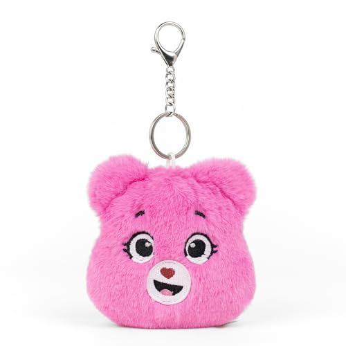 Image of Mirada Smiley Face Keychain Plush Soft Toy - Magenta Mini Stuffed Gift for Kids, Girls & Boys - 12cm