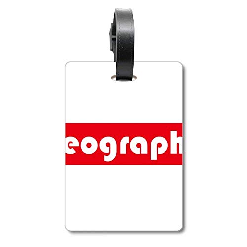 Étiquette valise rouge Course and Major Geography pour ne plus perdre votre bagage