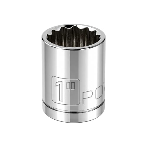 Powerbuilt 1/2 Inch Drive x 1 Inch 12 Point SAE Shallow Socket - 642007
