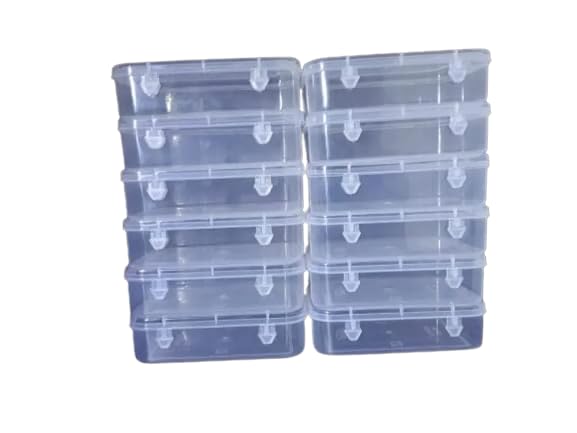 SAINTIMO ® Plastic Storage Boxes- Pack of 12 rectangular small plastic ...