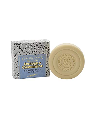 CZECH & SPEAKE Oxford & Cambridge Shaving Soap 90g (3.1 Oz), Traditional Men’s Shave Soap, Seven Times Milled, Natural Essential Oils, Rich Lather, All Skin Types, Lavender, Oakmoss