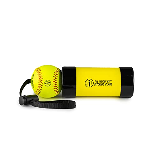 Insider Bat Pitching Plane - Pro Fastpitch Softball Pitching Trainer - Made In The Usa - Softball Pitching Training Aid - W/ 12 Inch Premium Leather Indoor Ball #TOP1
