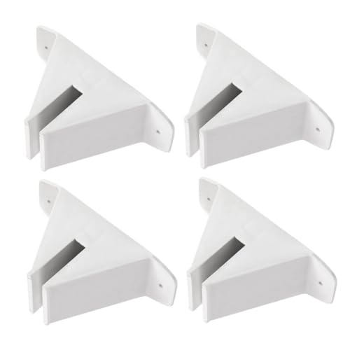 CIYODO 4 Stück Kunststoff Zaunsockel Weiß Stabiler Gartenzaunfuß Hautfreundlich Poliert Einfache Montage Zaunzubehör für Gartenbegrenzungen