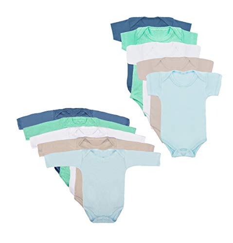 Body Bebês Kit 10 Peças Manga Longa e Curta Masculino Roupinha de Bebê Tamanho:M;Cor:Azul