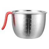 Beaupretty Edelstahlschüssel 2,5l mit Deckel zum Rühren und Mischen Robust und Verformungsfest für Küche und Outdoor Platzsparend und Vielseitig Einsetzbar