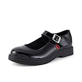  Kickers Jungen Damen Finley Mj Schuluniform-Schuh, Black, 24.5 EU