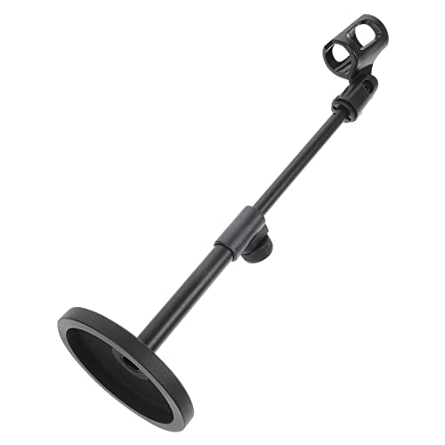 Kisangel Pied de Micro de Bureau en Métal Disque Rond Lourd, Support de Microphone Réglable en Hauteur pour Streaming, Diffusion en Direct et Usage sur...
