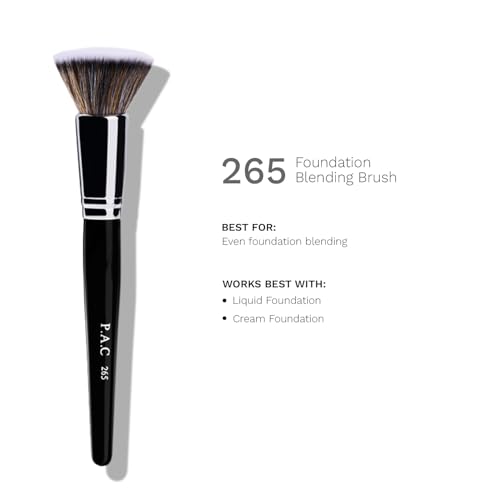 PAC Makeup Kit Foundation Brush | Synthetic Bristle Makeup brush | Face Brush for Cream, Liquid And Powder Formulation | Medium Coverage Application | Black - 1 Brush