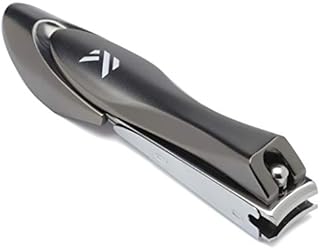 KLIPP Nail Clippers with Catcher  Heavy Duty Stainless Steel Fingernail and Toe Nail Cutter with Curved Surgical Blades and Built-In Nail File  Ergonomic Handle with Wide Jaws for Thick Nails