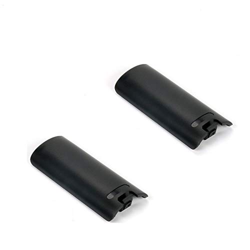 Aliotech 2 Pack of Replacement Battery Back Door Cover Shell for Nintendo Wii Remote Controller(Black)