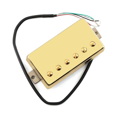 Image of FLEOR Alnico 5 Guitar Humbucker Pickup 4-Wires Neck+Bridge Pickup Set Golden Fit Gibson Les Paul Guitar Part